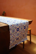 Load image into Gallery viewer, Peranakan Tile Table Runner in Blue Tile