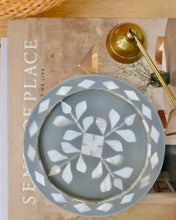 Load image into Gallery viewer, Botanical Grey Mini Round Mother of Pearl Inlay Tray