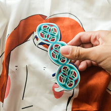Load image into Gallery viewer, Peranakan Tile Hair Claw Clip Circles &amp; Flowers
