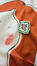 Load image into Gallery viewer, Peranakan Tile Hair Claw Clip Rose Tile w/Green Frame
