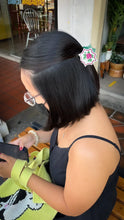 Load image into Gallery viewer, Peranakan Tile Hair Claw Clip Rose Tile w/Red Frame
