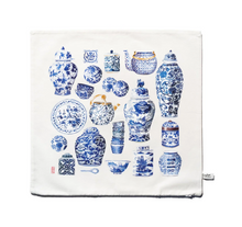Load image into Gallery viewer, Blue Porcelain Cushion cover
