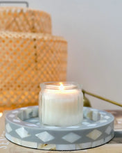 Load image into Gallery viewer, Botanical Grey Mini Round Mother of Pearl Inlay Tray
