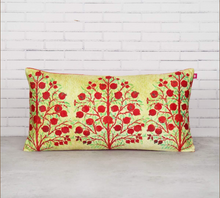 Load image into Gallery viewer, Cream Mystical Pomegranate 16" x 8" Blended Velvet Cushion Cover
